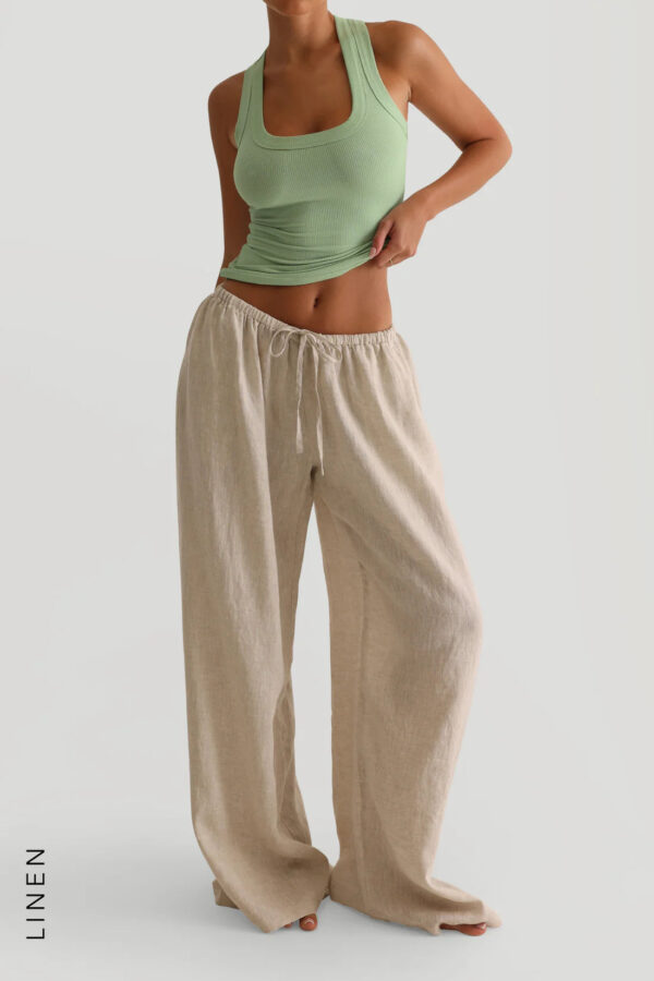 T-Shape Micro-Ribbed Tank Top - Mint - Image 3